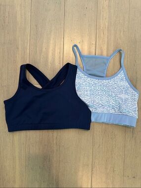 bcg Navy & Light Blue Girls' Sports Bra Set - 2 Pack